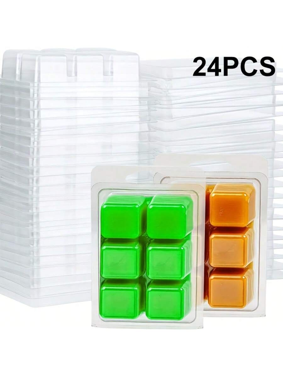 Candle Making Wax Melter - 12/24 Parça Dikdörtgen 6 Bölmeli Şeffaf