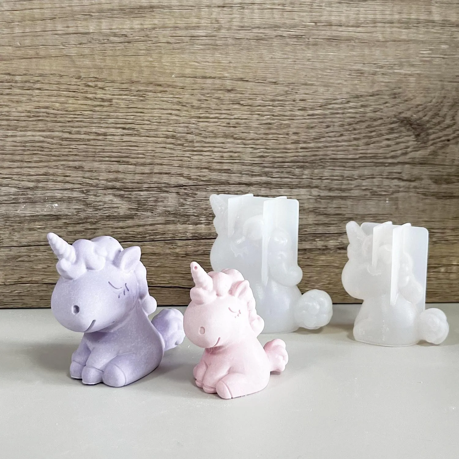 Candle Making Supplies - 3D Geometrik Silikon Unicorn Kedi Geyik